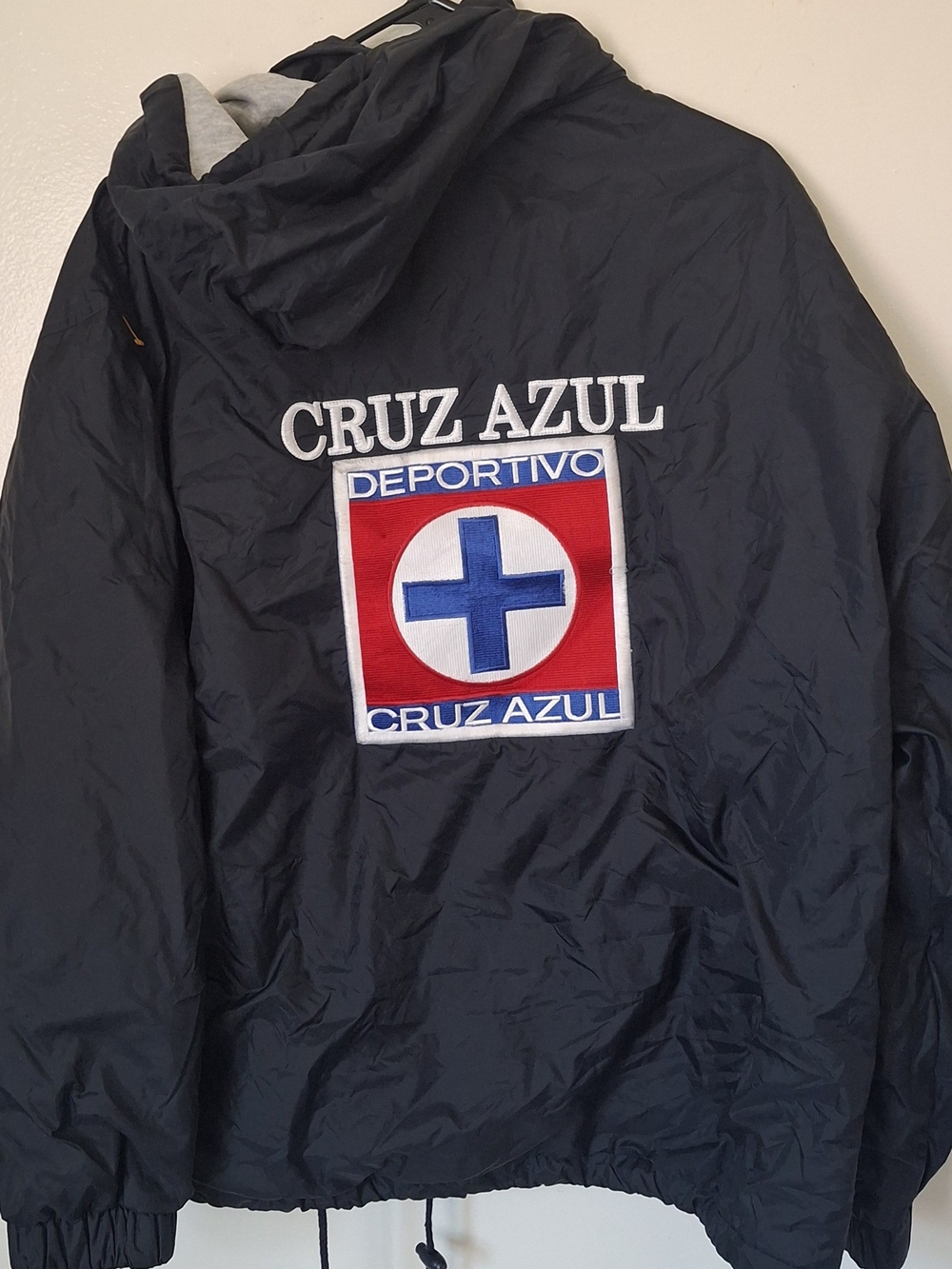 Deportivo Cruz Azul Puffer Jacket Dark Blue Size L Deadstock Vintage 80s